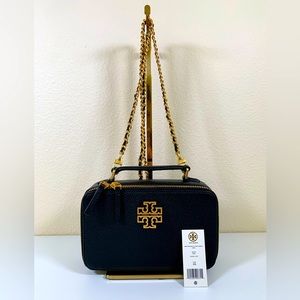 Tory Burch Britten Small Top Handle Case (Color: Black)